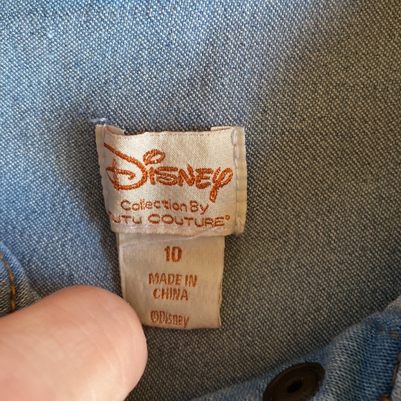 Disney Frozen Elsa Olaf Little Girl's Jean Jacket Size 10 Tutu Couture - Picture 5 of 8